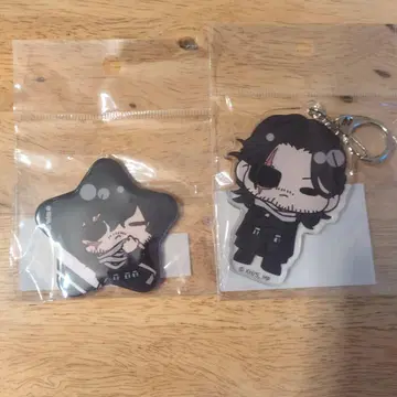 mochocho 별 모양 캔뱃지 아이자와 쇼타 아크릴 키링 2개 세트