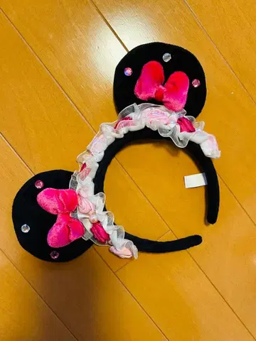 디즈니 미니 리본 프릴 장미 머리띠