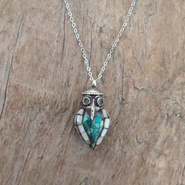 올빼미 터콰이즈 목걸이