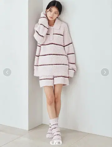 새상품 택 포함 젤라또 보더 폴로 카라 풀오버 & 숏팬츠 set