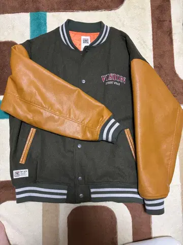 VISION 바시티 자켓 L 사이즈 올리브 그린