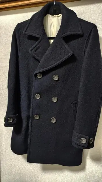 [ 무인양품 ] 울 피 코트 남성용 네이비