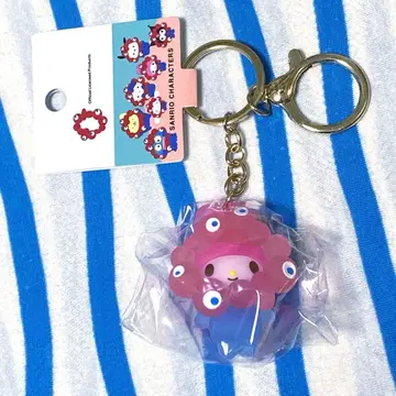 산리오 미야쿠미야쿠 [ 마이멜로디 입체 마스코트 클리어 컬러 키링 ]