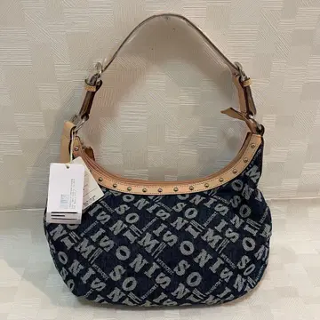 MISSON 스터드 장식 스포츠 데님 로고 패턴 숄더백 새상품 미사용