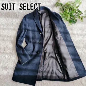 컨디션 최상 정장 셀렉트 체스터 코트 헤링본 S 네이비 아우터