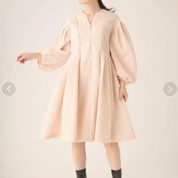 셀포드 퍼프 자카드 원피스