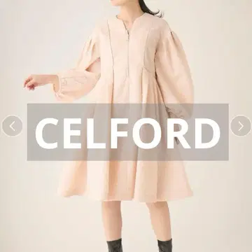 셀포드 퍼프 자카드 원피스