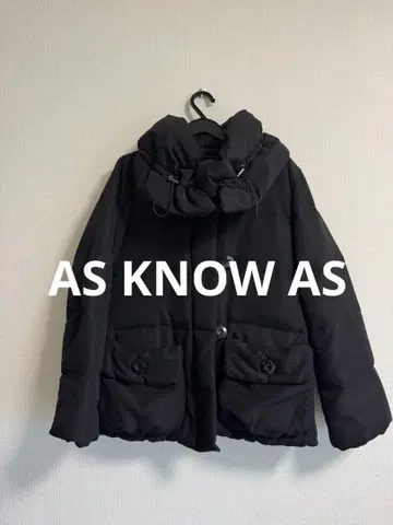 AS KNOW AS 빅 숄 다운 자켓 블랙