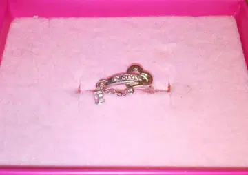 가격 인하 핑키걸즈 하트형 실버 반지 스톤 포함