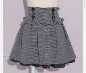 pium 턱 플레어 도리 미니 스커트 그레이 믹스