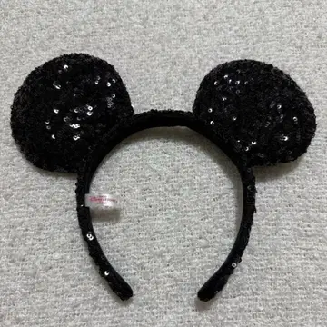 디즈니 미키마우스 귀 머리띠 블랙 스팽글
