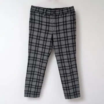 그레이 계열 체크 일본제 울 혼방 팬츠