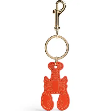 [ 새상품,레어 ] 영국 Harrods 랍스터 모티브 가죽 키링