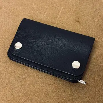 트래커 지갑 미들 블랙 2층 얇은 타입 이탈리아 가죽 VIRGILIO