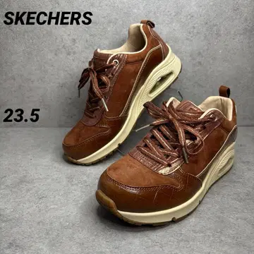 레어템! SKECHERS 우노 스웨이드 가죽 스니커즈 브라운 23.5