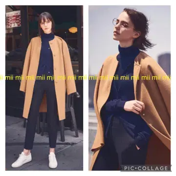 띠어리 Theory 더블 페이스 노카라 코트