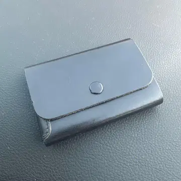 블랙 가죽 미니 지갑 카드 케이스 지갑 천연 가죽