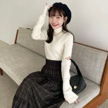 hinari 셔링 캉캉 스커트 체크 택 포함 미개봉 새상품