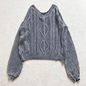 제이다 2way 메쉬 블리치 코튼 니트 오버사이즈 루즈핏 [ F ]