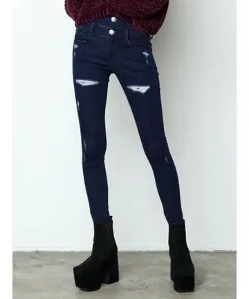 EMODA 하이웨스트 스키니 팬츠 인디고