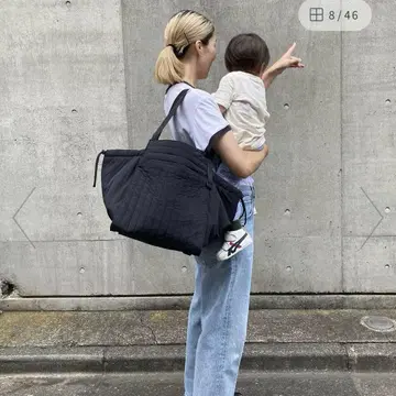 소라프레사 워셔블 퀼팅 토트 마더백 M 블랙