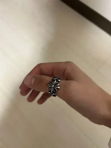 플라워 무늬 실버 반지