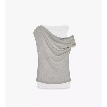 미사용 새상품 ZARA 더블 비대칭 T셔츠