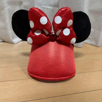 디즈니 리조트 미니 머리띠 선바이저 빨간색