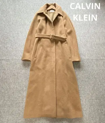 캘빈클라인 카멜 울 벨트 발마칸 코트 착용감 없는 새상품급