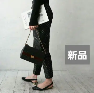 [새상품] 도트 자카드 이지 팬츠 블랙