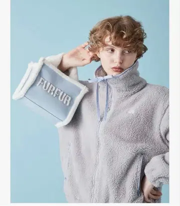 FURFUR 무스탕 로고 토트백 SAX