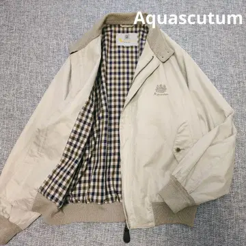아쿠아 스큐텀 일본제 해링턴 자켓 안감 하우스 체크 로고 자수