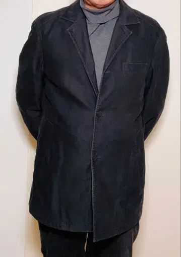 블랙 자켓 코튼 혼방