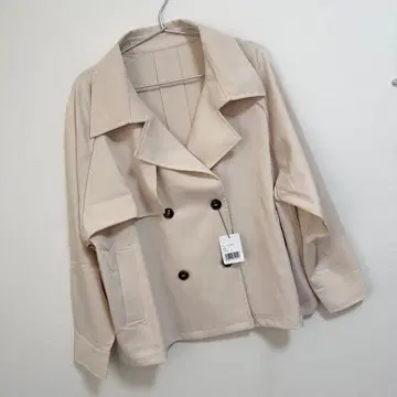 ad thie 트렌치코트 숏 래글런 버튼 포켓