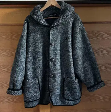 후드 부착 더플 코트 그레이 계열