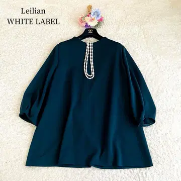 빅 사이즈 17+ 레리안 화이트 라벨 롱 블라우스 네이비 세탁 가능