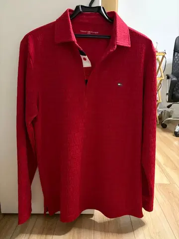 타미힐피거 빨간색 피케 셔츠