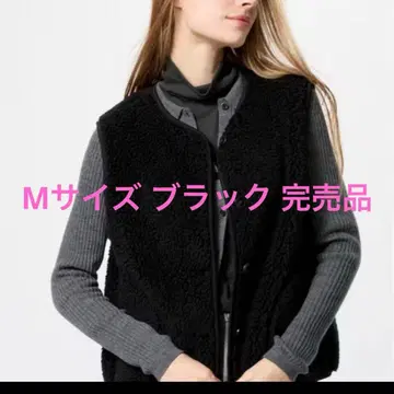 유니클로 라이트 보아 플리스 베스트 M 사이즈 블랙 미사용 새상품