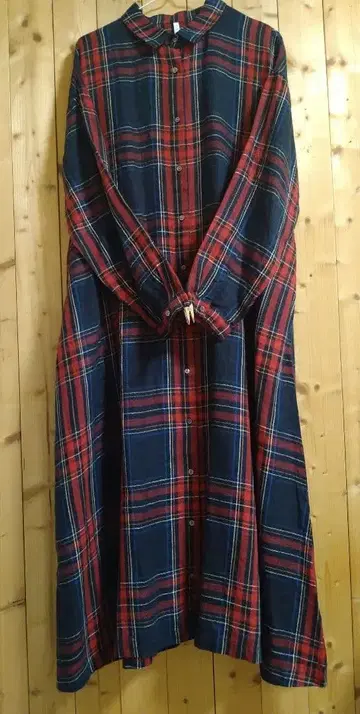 새상품 TUTIE. 린넨 린넨 체크 원피스