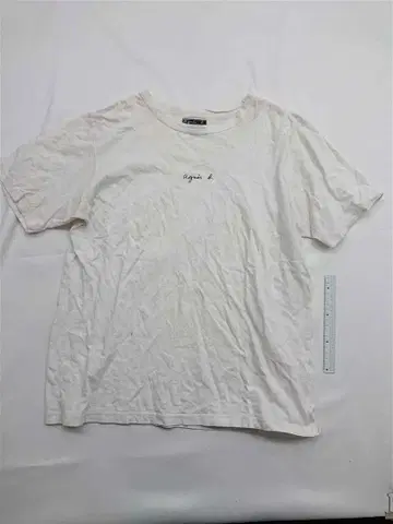 아네스베 agnes b. 로고 자수 티셔츠 화이트 계열 여성용 L