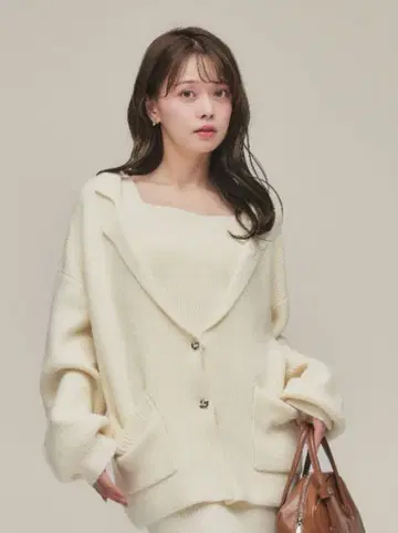 fupel 니트 가디건&드레스 세트