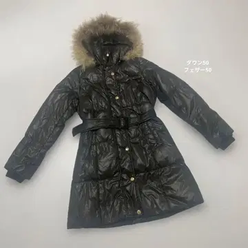 퍼 달린 후드 블랙 다운 자켓