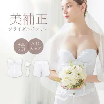 브라이덜 이너 4종 세트 [ 뷔스티에/속바지/패드/조정 후크 ]