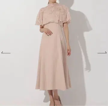 AND COUTURE 라메 플라워 튤 레이어드 드레스 beige