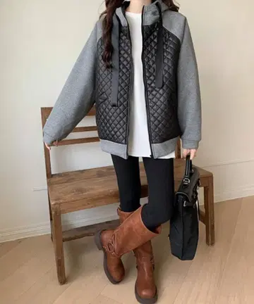 emi+ 이소재 도킹 퀼팅 후드티 새상품 익명 완판템 택 포함