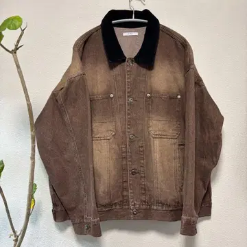 새상품급 RUUBON 브라운 자켓 코듀로이 컬러 데님 커버올