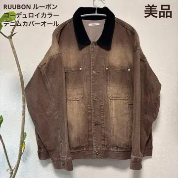 새상품급 RUUBON 브라운 자켓 코듀로이 컬러 데님 커버올