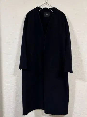 Spick and Span 노카라 V넥 리버 코트 네이비 36