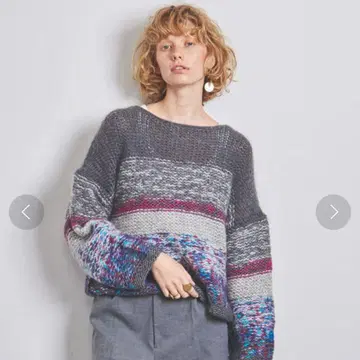 TICCA 티 보트넥 니트 보더 모헤어 알파카