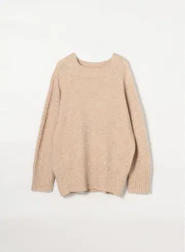 루니 야마 혼방 보틀넥 니트 풀오버 니트 베이지